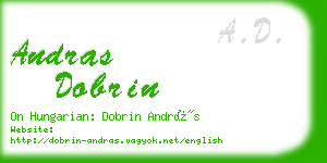 andras dobrin business card